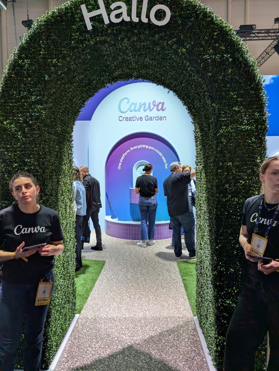 Canva Creative Garden booth entrance